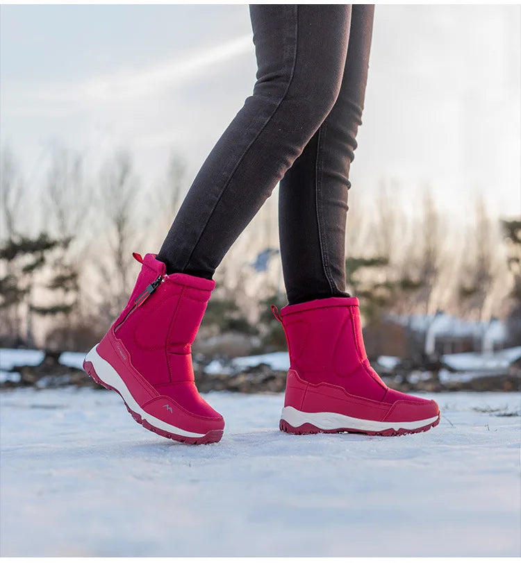Large Size Winter Men's Boots Warm Plush Ankle Boots Sweat Wicking High-Top Warm Snow Boots Outdoor Sneakers Winter Men's Shoes