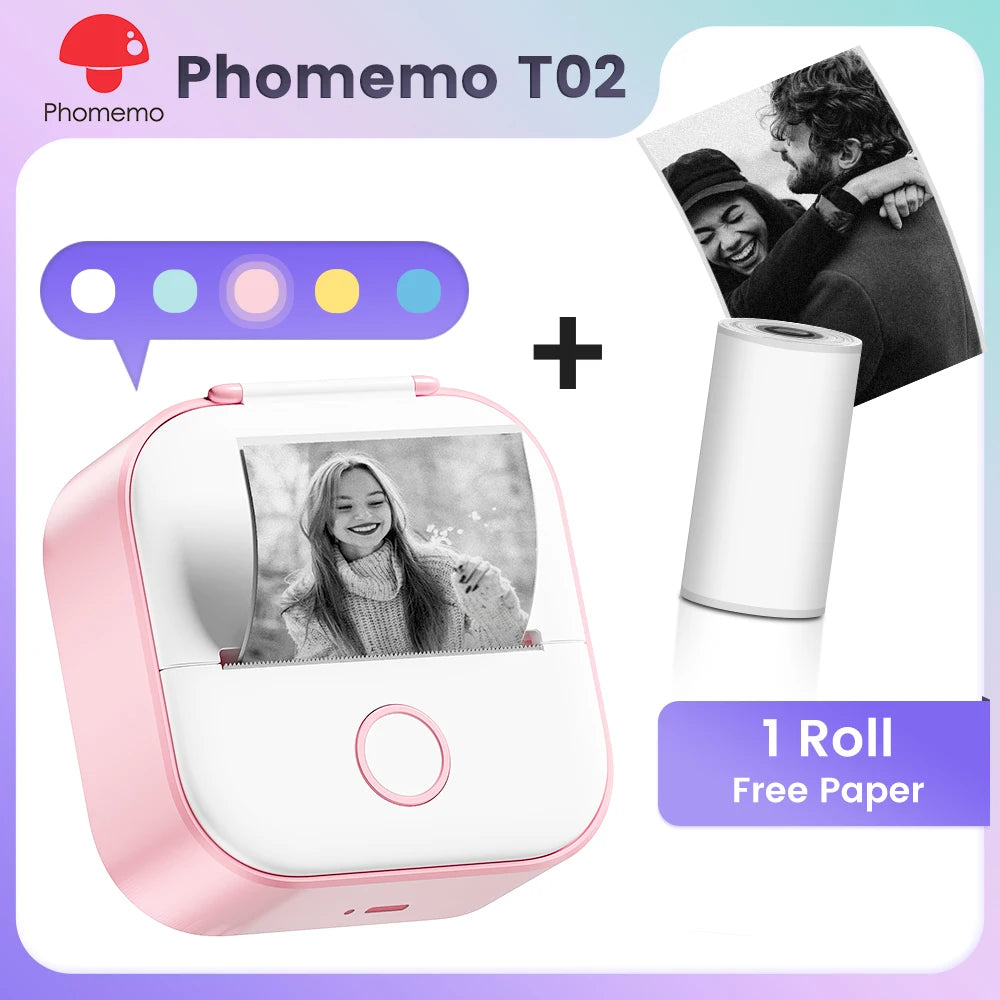 Phomemo T02 Mini Pocket Printer – Bluetooth Thermal Label Maker