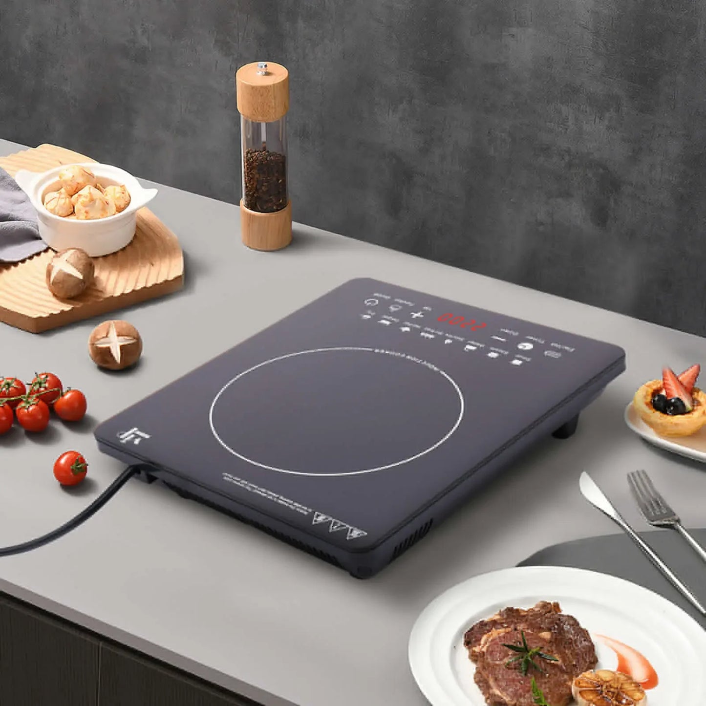 Portable 750W Induction Cooktop - Compact Electric Stove for Kitchen Countertop Use