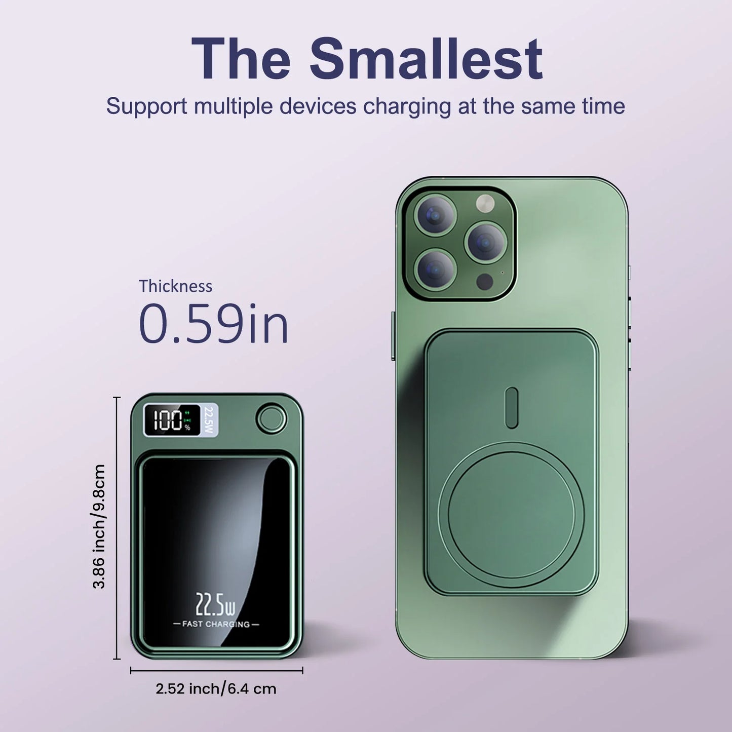 10000mAh Magnetic Wireless Power Bank 22.5W Fast Charger
