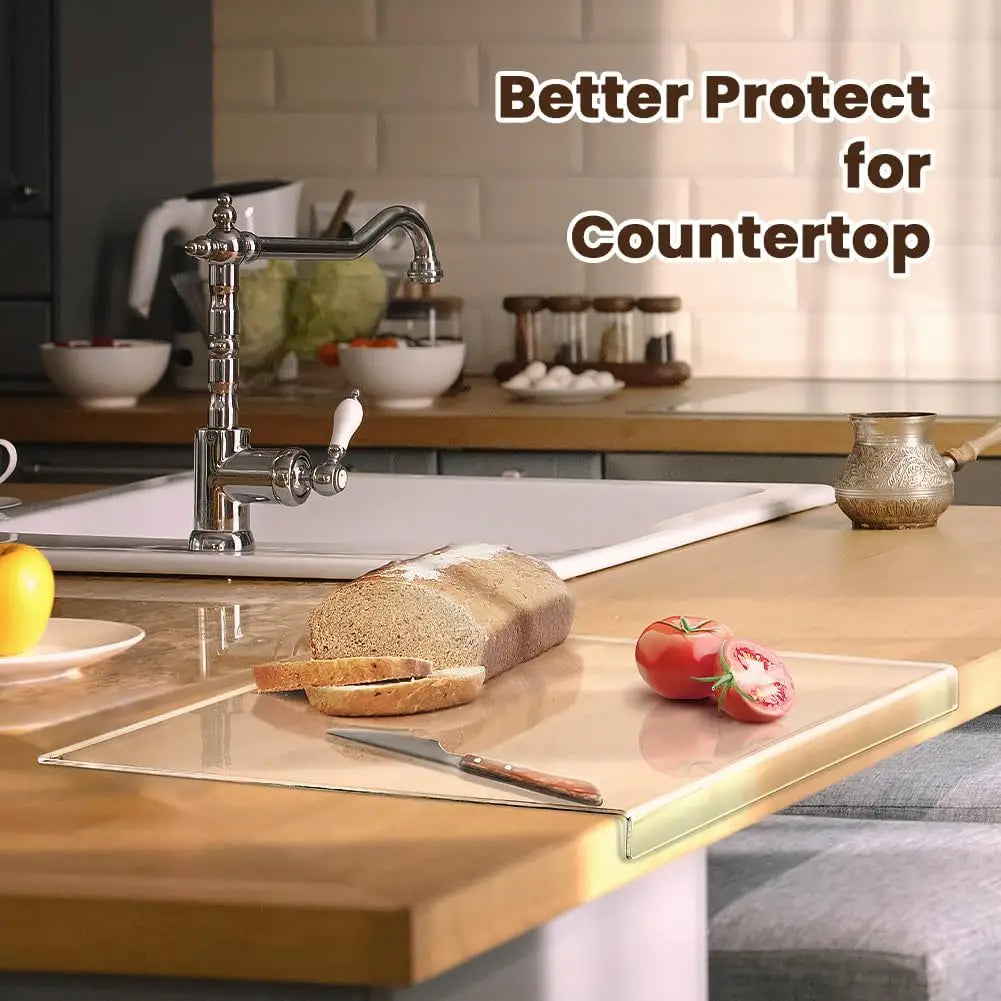 Acrylic Cutting Board with Lip – Non-Slip Transparent Counter Protector