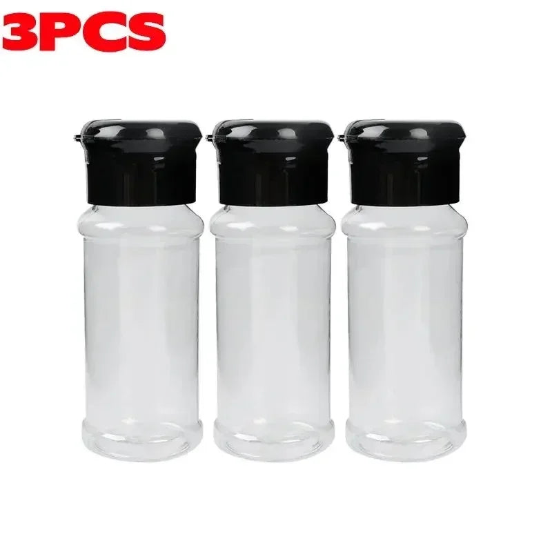 Compact Plastic Spice Shaker Bottles – Portable 100ml Seasoning Jars for Kitchen & BBQ