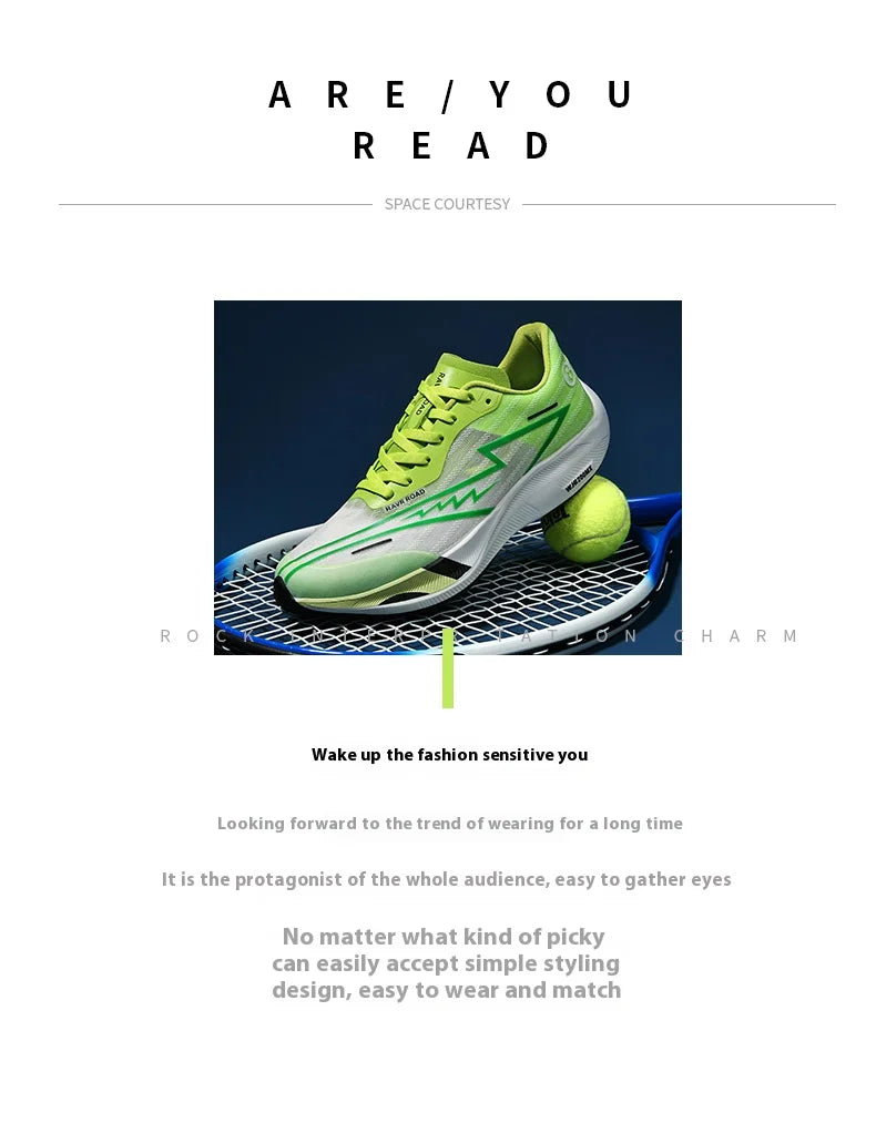 Real carbonboard racing running shoes couple's ultra-light cushioning sneakers men's thin mesh walking shoes