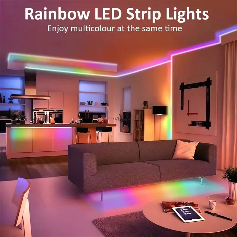 USB RGBIC Neon LED Strip Light – 5V, Waterproof, 1–5M, Bluetooth App & Remote Control for DIY Home Decor