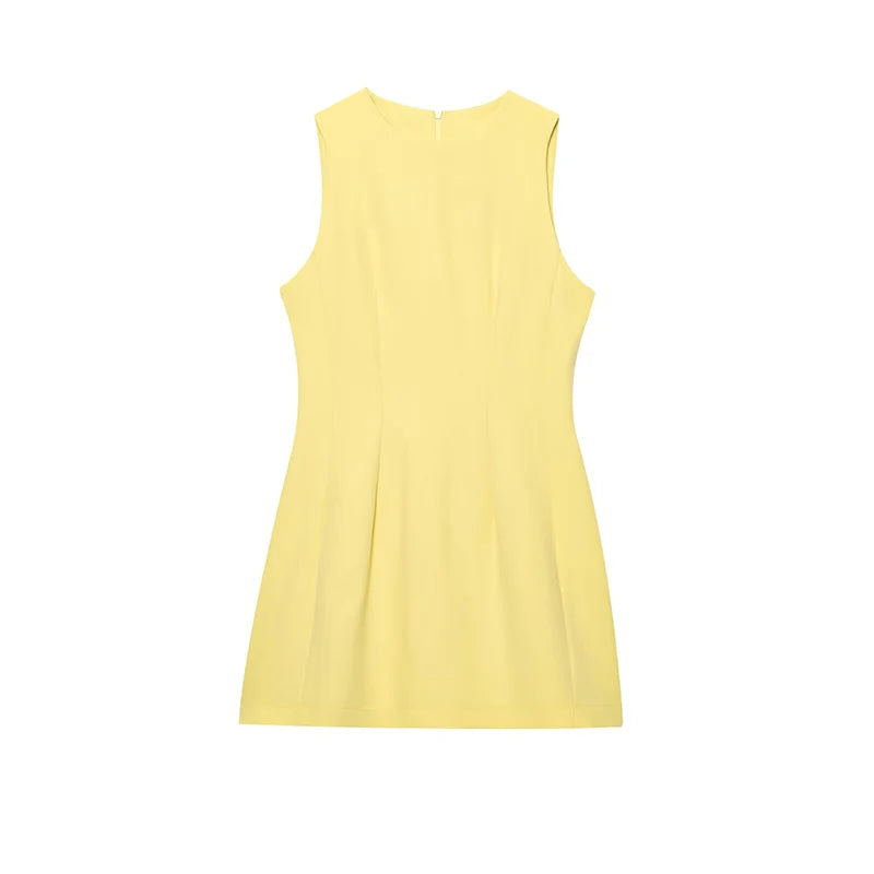 Yellow Slim Fit Mini Dress – Summer 2025 Casual Chic