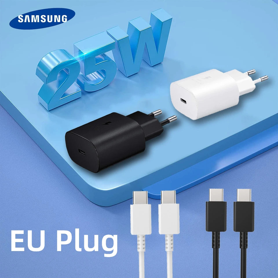 Ep-Ta800 Samsung 25w Pd Supercharger Usbc Charger Adaptador Galaxy S25 S24 FE S23 S22 S21 A54 A34 M54 Type C Fast Charging Cable