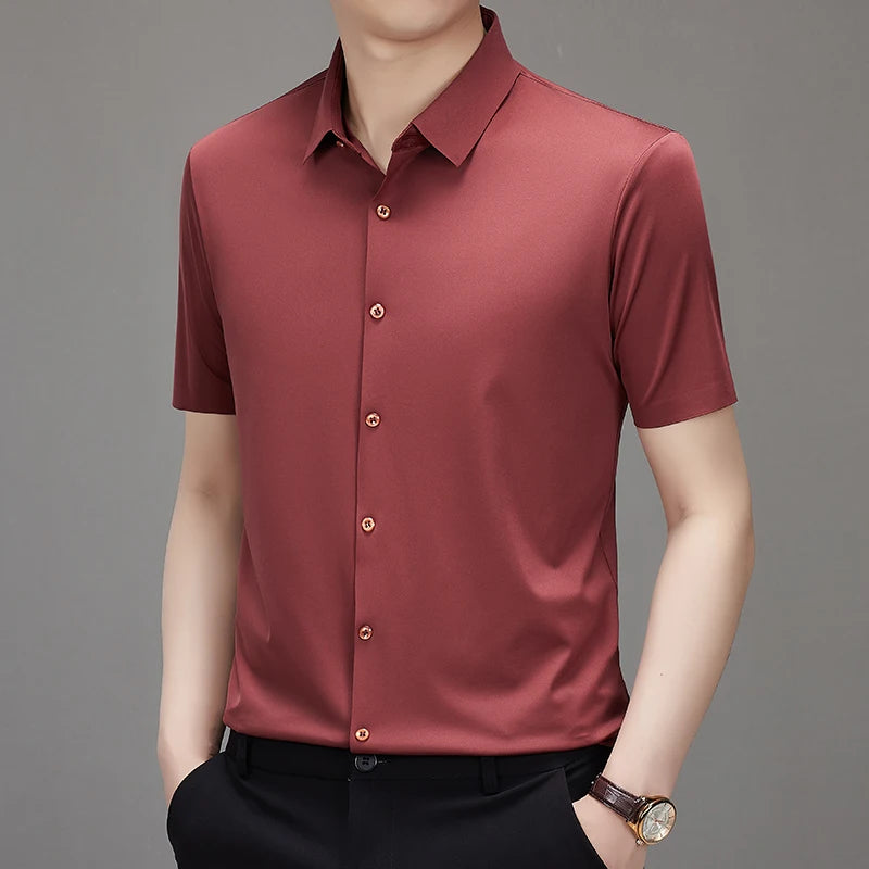 Men’s Ultra Stretch Short Sleeve Shirt – Breathable Business Casual
