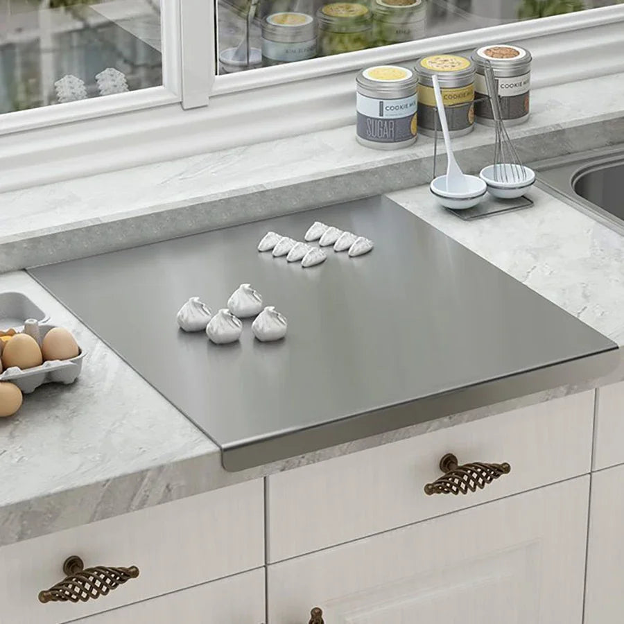 Stainless Steel Folding Cutting Board – Double-Sided, L-Shaped
