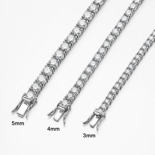 SerenIty 3mm 4mm 5mm D Color Moissanite Tennis Bracelet For Women Man 100% 925 Sterling Silver Plated 18K Hand Chain Jewelry GRA