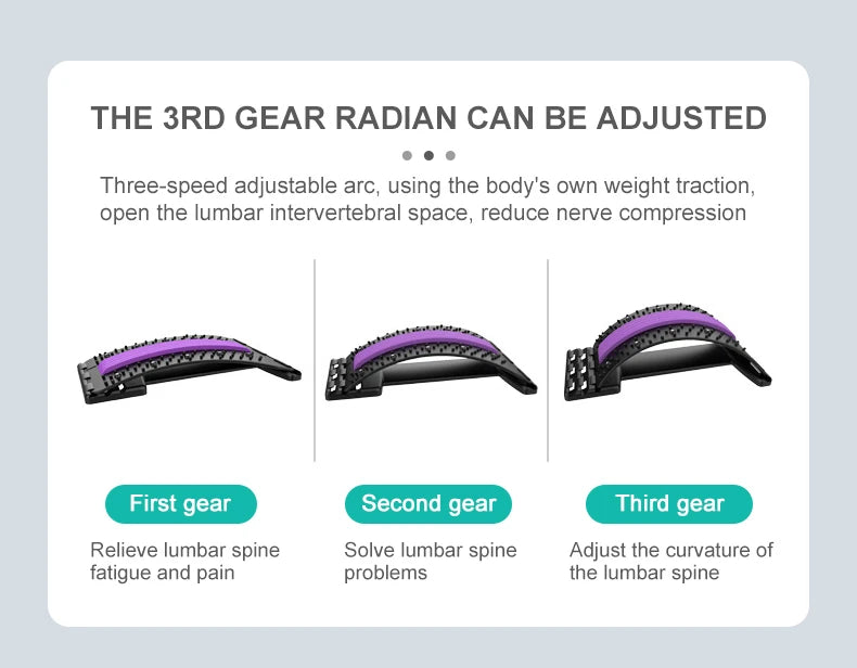 Back Stretcher Multi-Level Adjustable Massager Waist Neck Fitness Lumbar Cervical Spine Cervical Spine Support Massager Lying