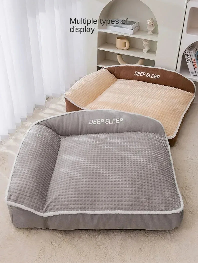 Cozy Corduroy Pet Bed – Warm Winter Sofa for Dogs & Cats