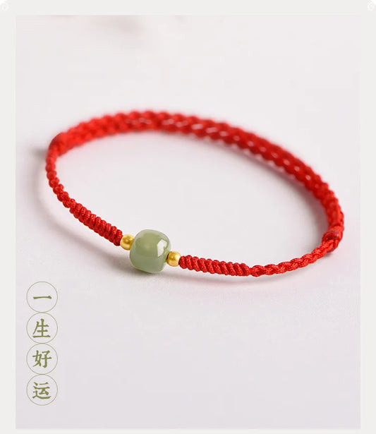 Handmade Adjustable Jade Bead Couples Bracelet – Lucky Charm