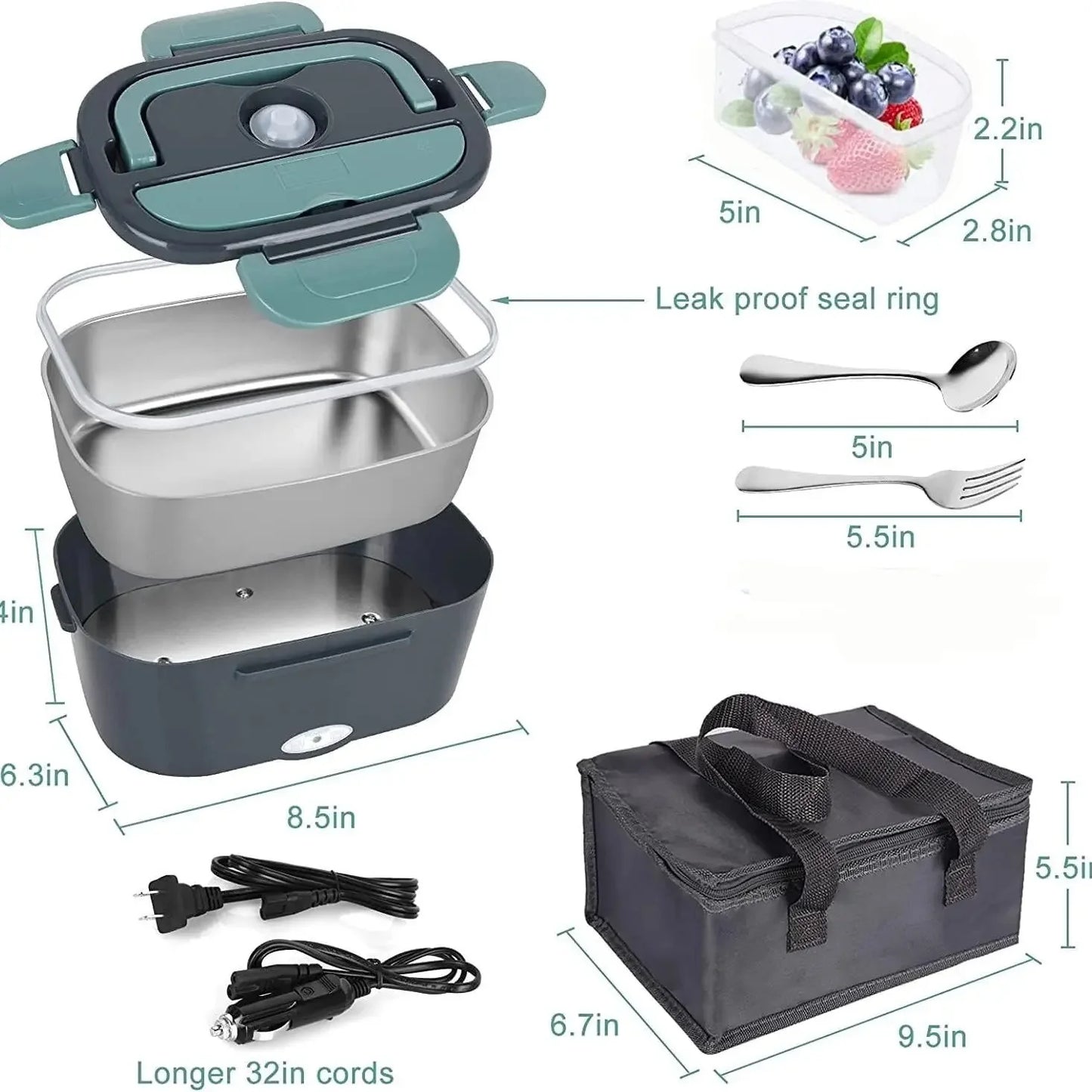 1.5L Electric Lunch Box Warmer โ 60W for Car & Home Use