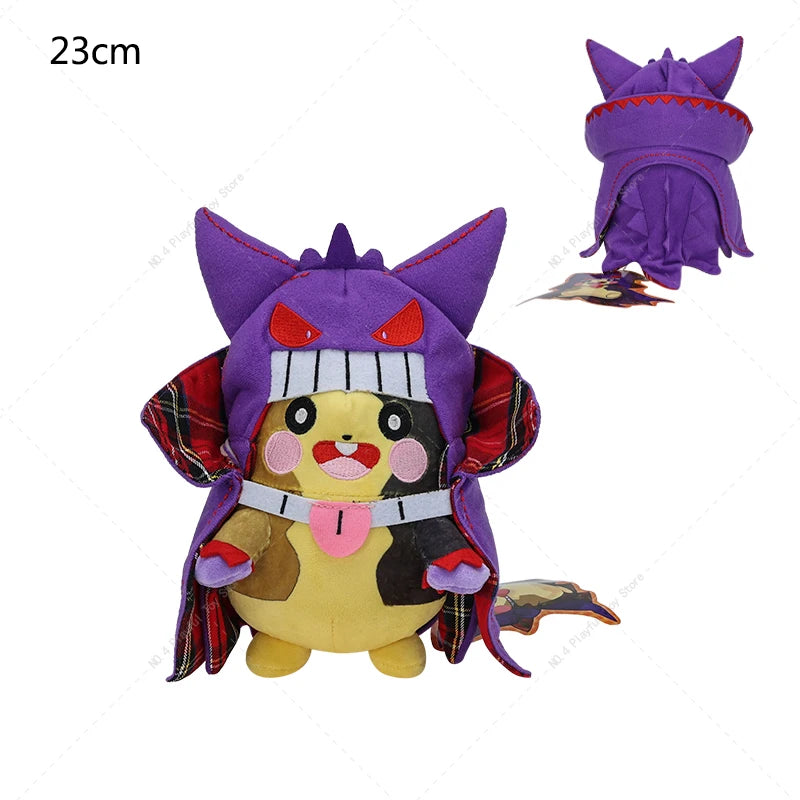 Pokémon Plush Halloween Pikachu Cos Mimikyu Hattrem Full Belly Mode Morpeko with Gengar's Cloak Doll Halloween Christmas Gift