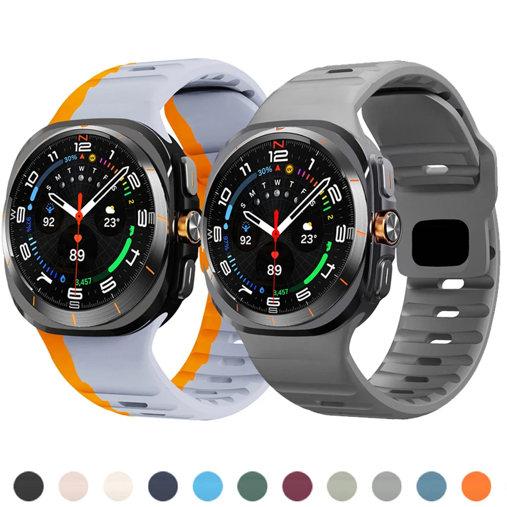 For Samsung Galaxy Watch 7 Ultra Strap 47mm Accessories correa Sport Silicone Bracelet For Galaxy Watch 8 ultra 2025 band 47 mm