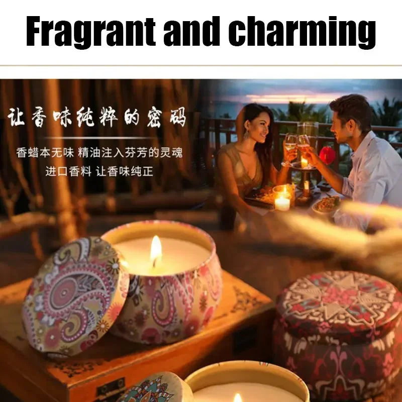 Gbbma A box of 3 notes Scented candles Use natural dried flowers candles For indoor aromatherapy
