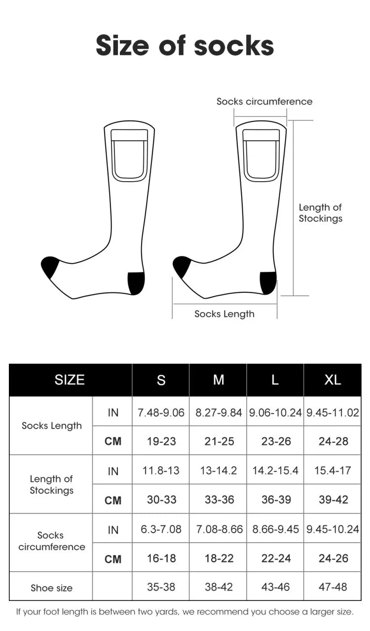 SNOW DEER Rechargeable Electric Skiing Heated Socks Winter Warm Thermal Cycling Sock Stocking Men Women For Motorcycle Cycling