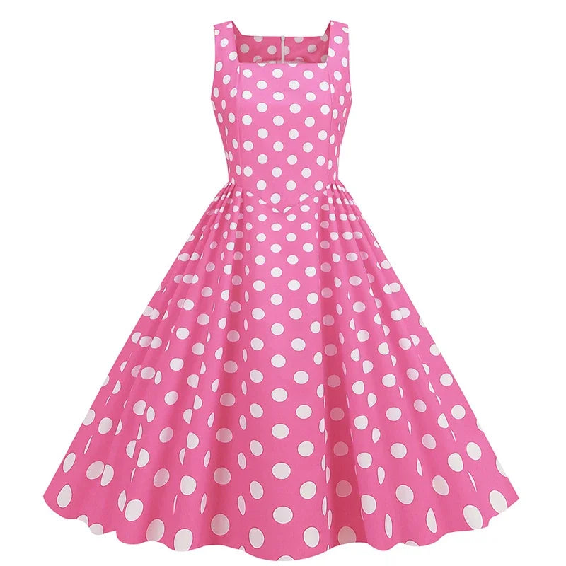 Polka Dot A-Line Mini Dress – Sleeveless Summer Casual