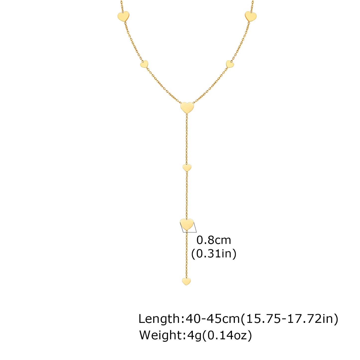 Gold Heart Lariat Y Necklace – Dainty Layered Jewelry