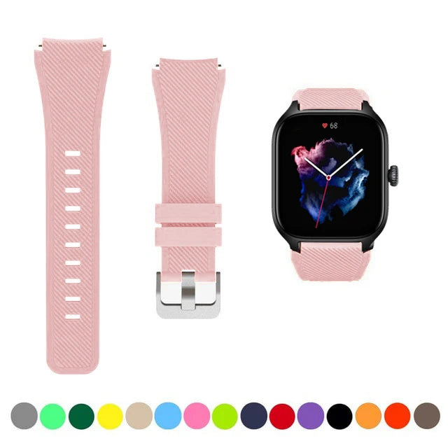 20mm/22mm Watch band For Amazfit GTS/2/2e/3/4 GTS2 Mini/GTR 4/3/Pro/GTR2/2e/stratos 2/3 Silicone Bracelet Amazfit bip 6 5 strap