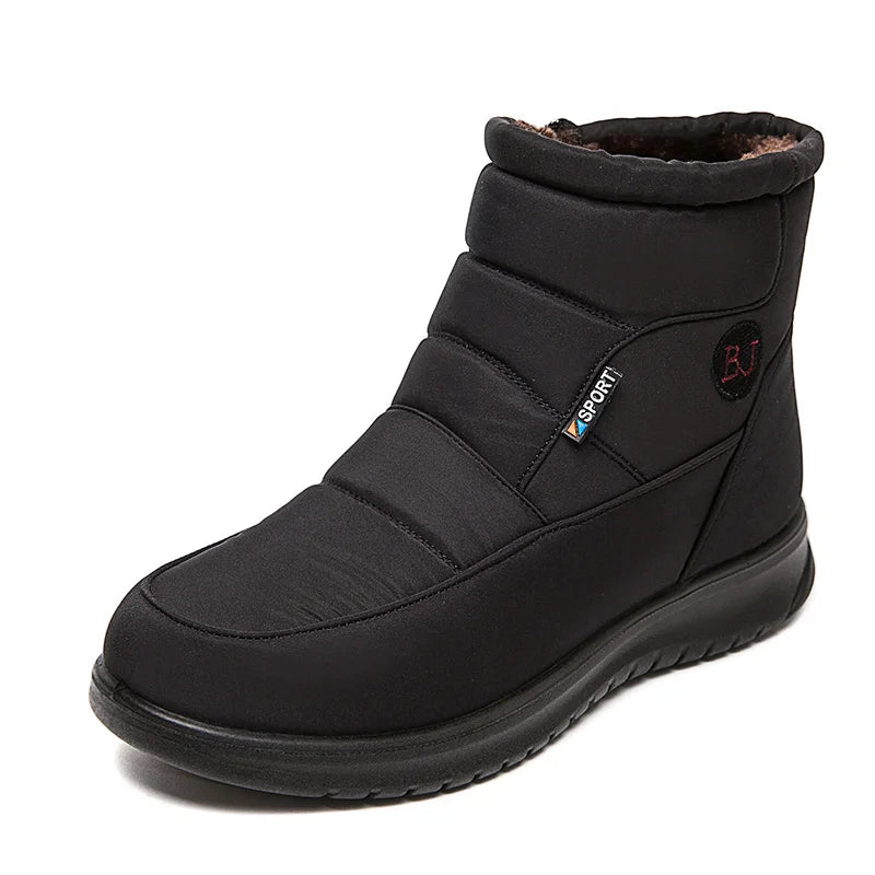 Women's Boots 2025 Winter Shoes For Women Ankle Boots Warm Fur Botas Mujer Waterproof Low Heels Snow Boots Winter Flat Shoes