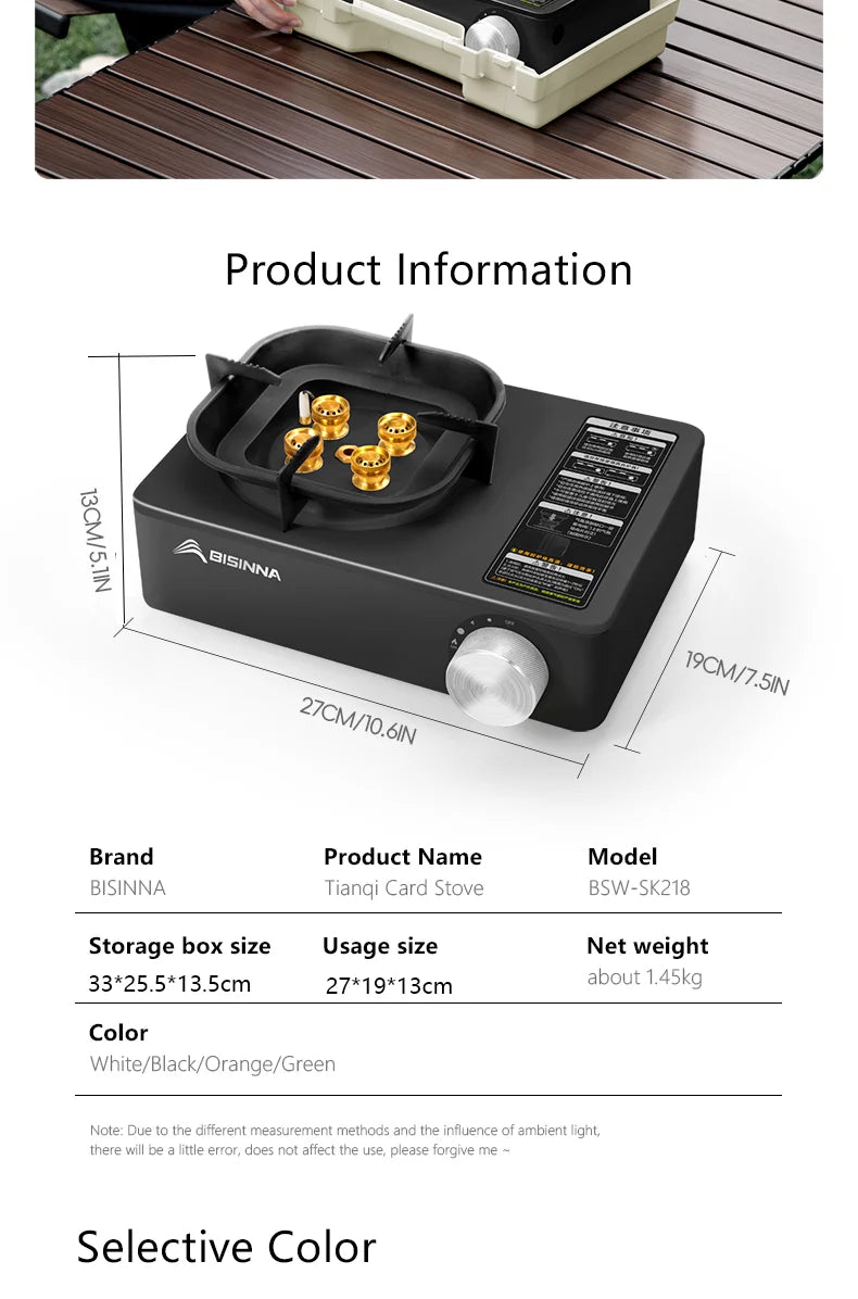 BISINNA 5800W Portable Gas Stove – Windproof Outdoor Burner for Camping, Hiking & Picnics