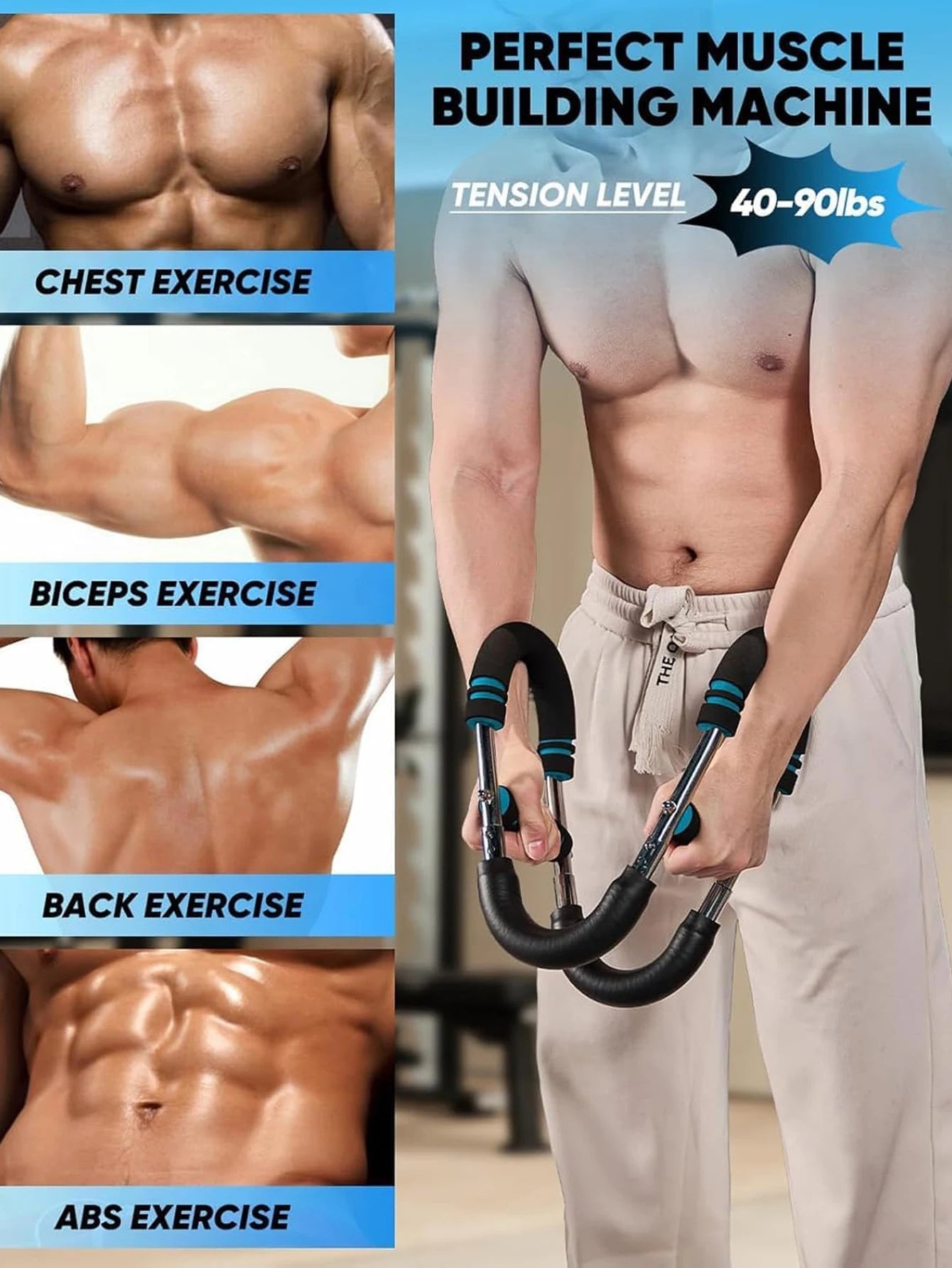 Adjustable Arm & Chest Expander – Upper Body Strength Trainer for Home & Travel Workouts