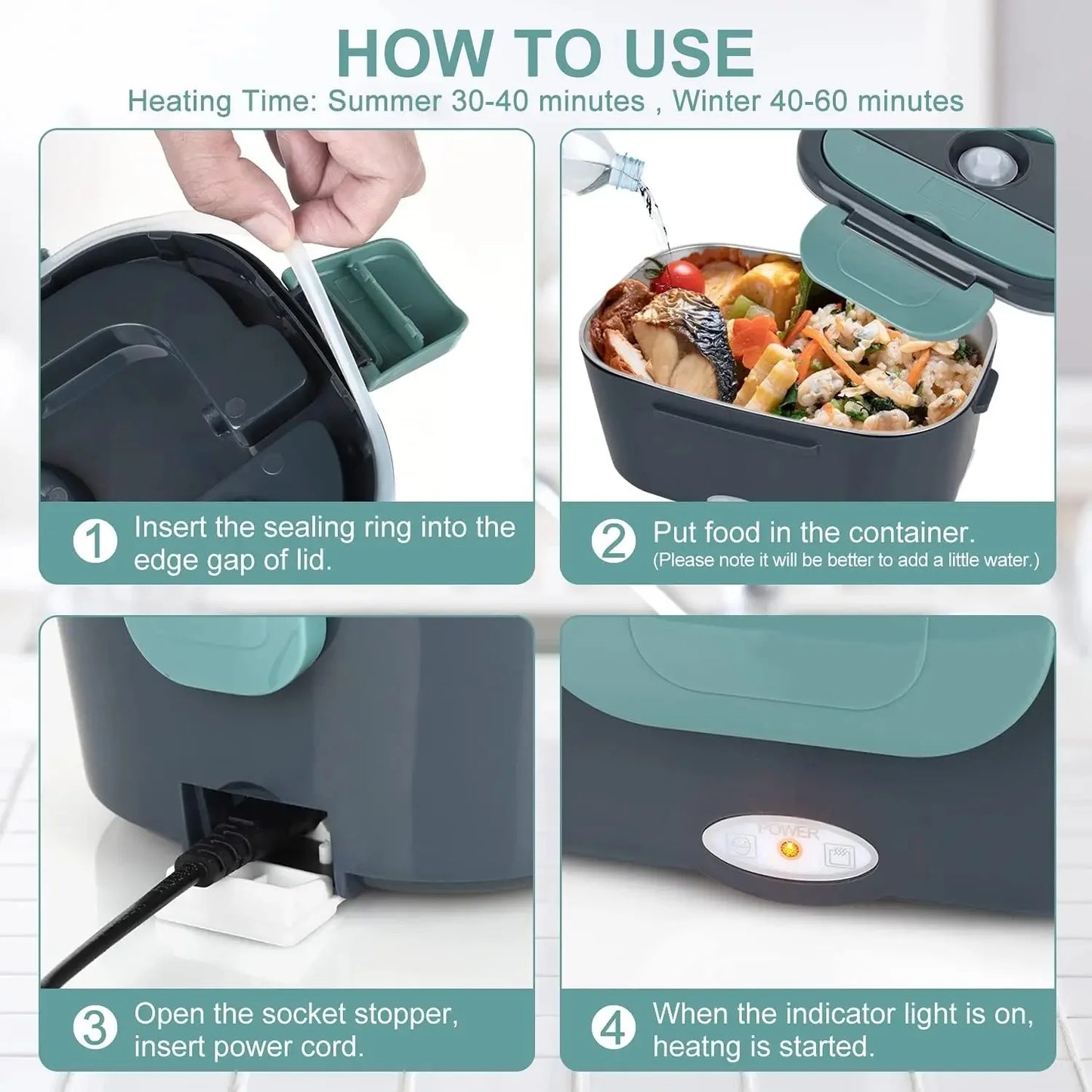 1.5L Electric Lunch Box Warmer โ 60W for Car & Home Use