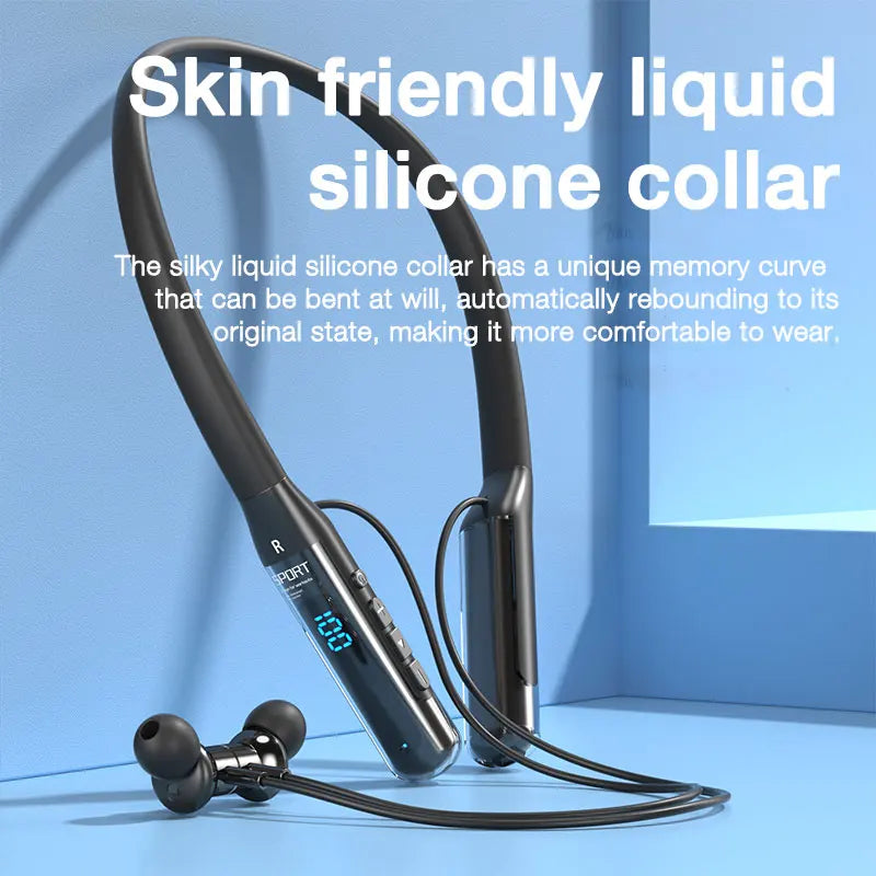 EARDECO Bluetooth 5.3 Neckband Headphones – 80H Battery, Stereo Bass, Mic