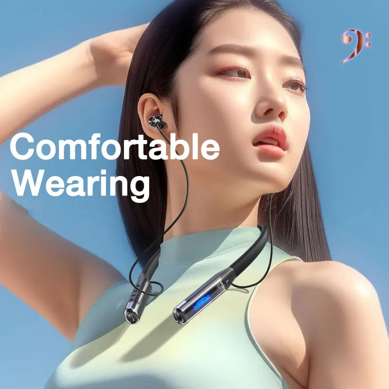 EARDECO Bluetooth 5.3 Neckband Headphones – 80H Battery, Stereo Bass, Mic