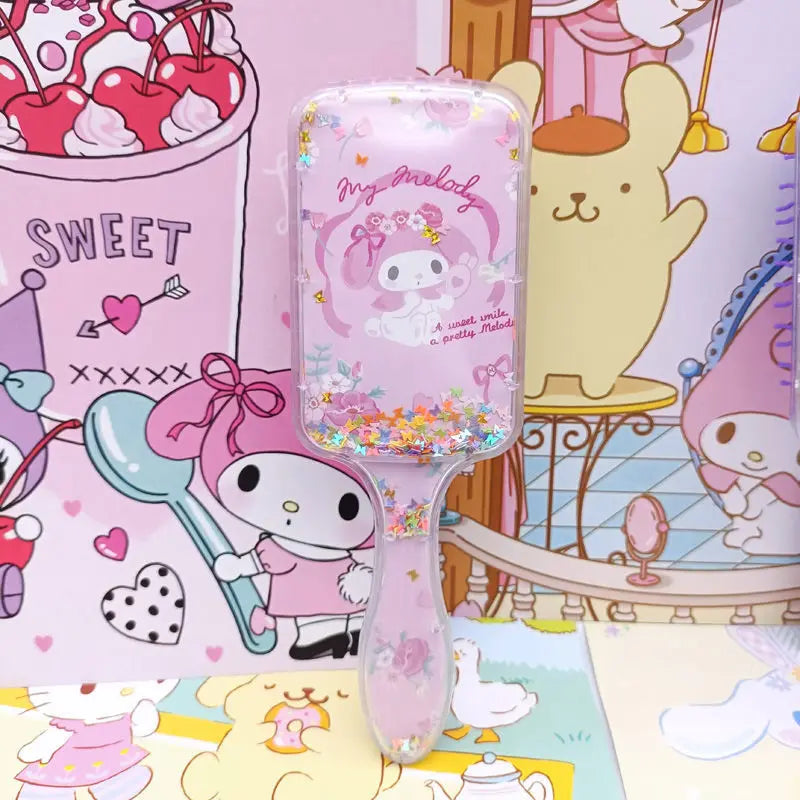 Kawaii Air Cushion Comb SanrioMy Melody Kuromi Cute Portable Massage Comb Cartoon Animation Girls Cute Comb Student Gift