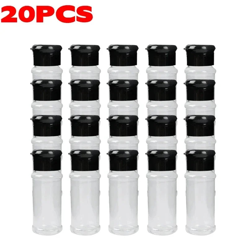 Compact Plastic Spice Shaker Bottles – Portable 100ml Seasoning Jars for Kitchen & BBQ