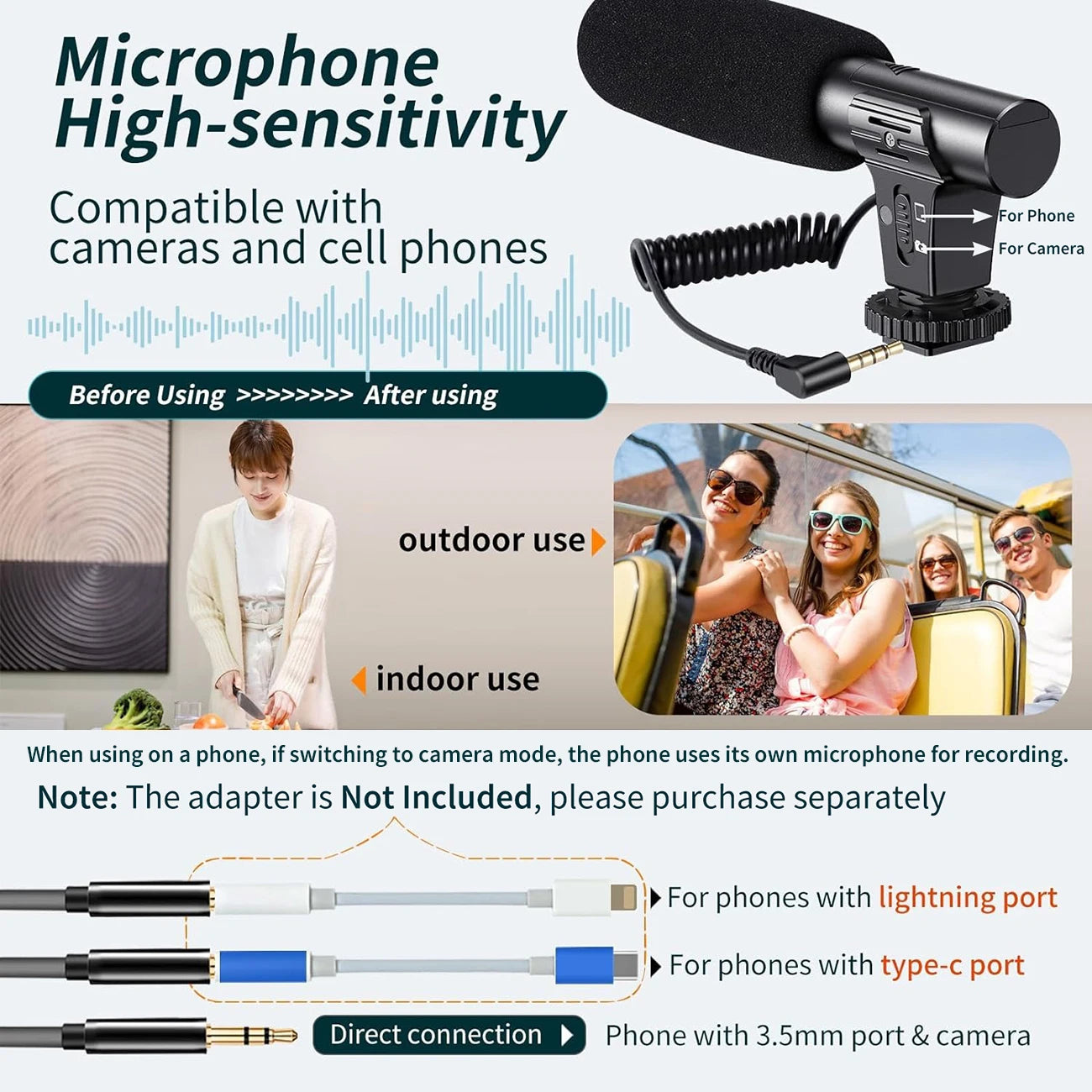 MAMEN Vlogging Kit with Tripod, LED Light & Mic – Portable 48" Setup for Phone Videos & Live Streaming