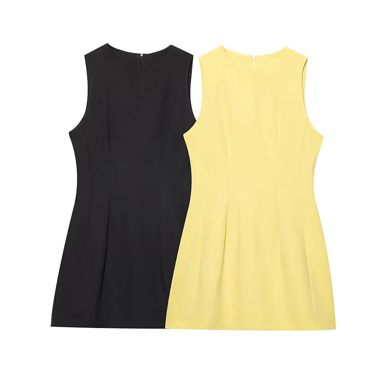 Yellow Slim Fit Mini Dress – Summer 2025 Casual Chic