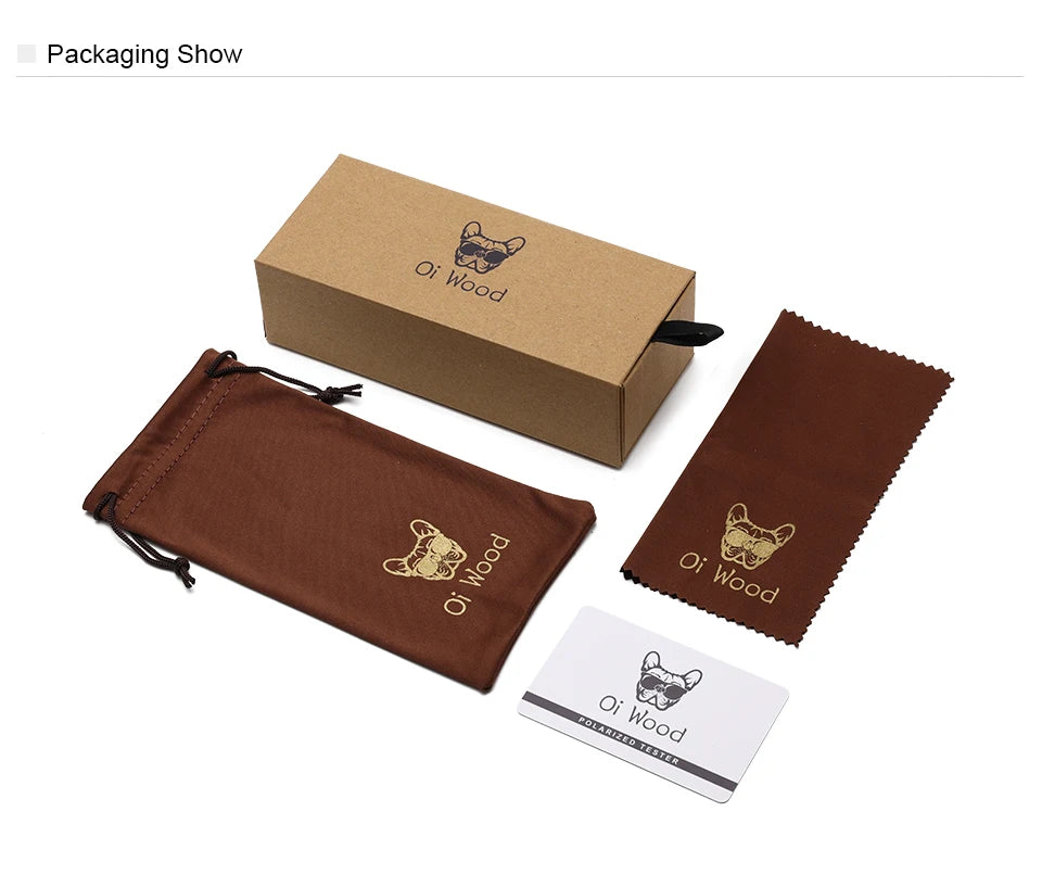 Oi Wood Sunglasses For Women Men Wooden Sun Glasses Polarized UV400 High Quality Eyewear Accessory Original Box