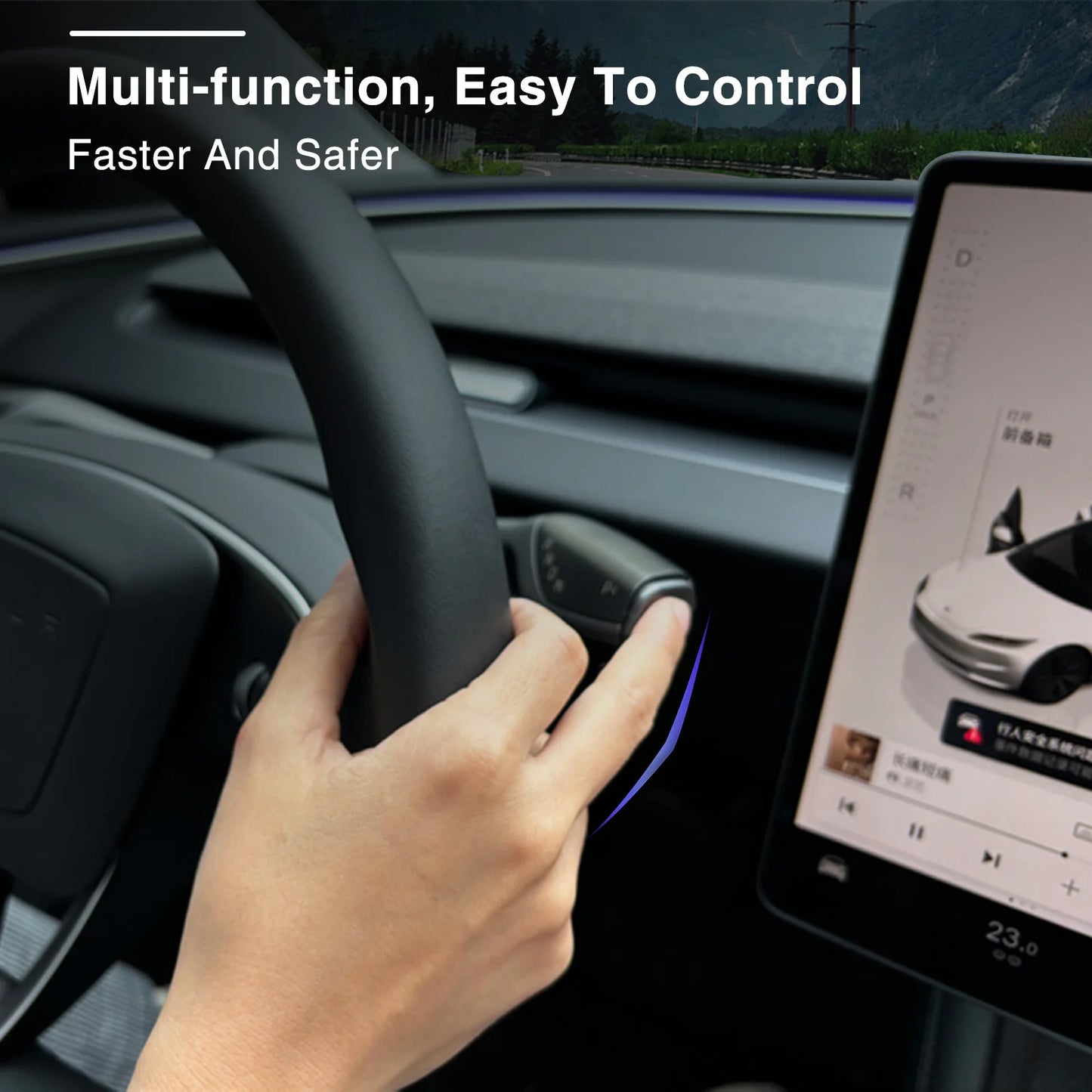 Catronics For Tesla Model 3 Highland Gear Shift Turn Stalks Gear Shifter Lever Signal Wiper Handle Shift Lever Car Accessories
