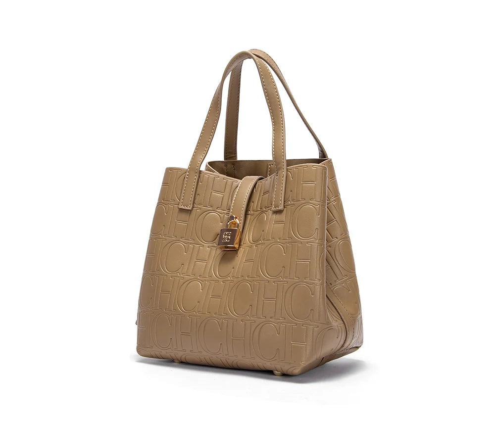 Steel Embossed PU Tote Bag – Elegant Handheld Shoulder Bag for Women