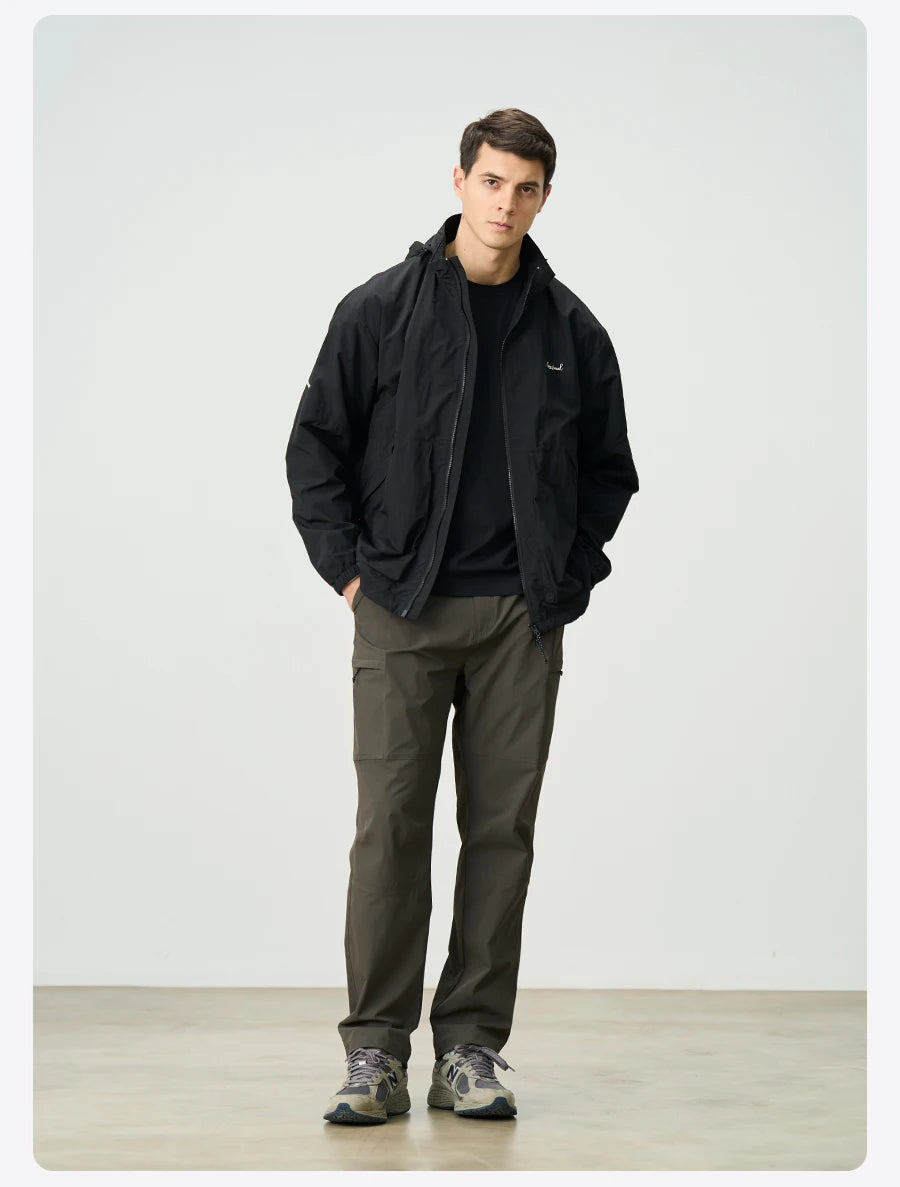 SIMWOOD Lightweight Hooded Jacket – Men’s Oversized Spring/Summer Coat