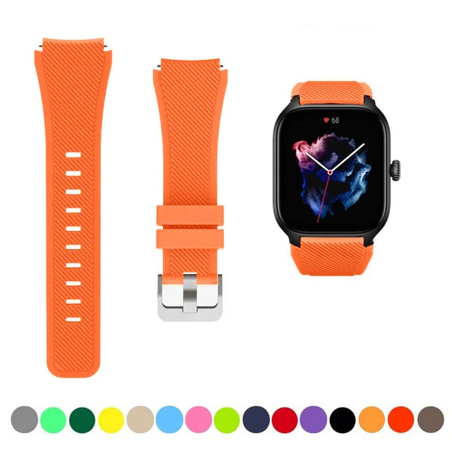 20mm/22mm Watch band For Amazfit GTS/2/2e/3/4 GTS2 Mini/GTR 4/3/Pro/GTR2/2e/stratos 2/3 Silicone Bracelet Amazfit bip 6 5 strap
