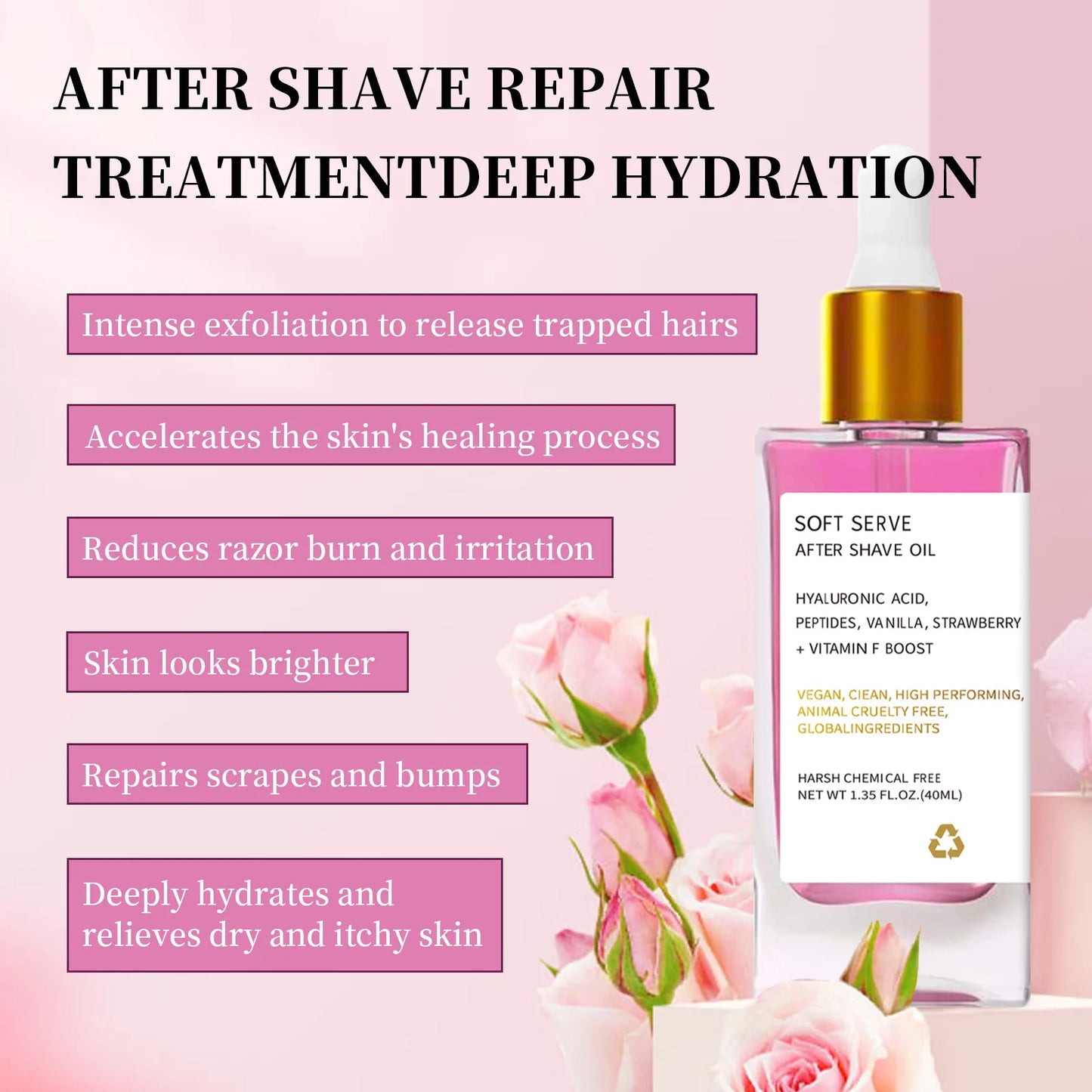 Strawberry Vanilla After Shave Oil women Serve Shave Oil Truly After Shave OilFor Smooth Skin Moisturizes Soft Skin Care