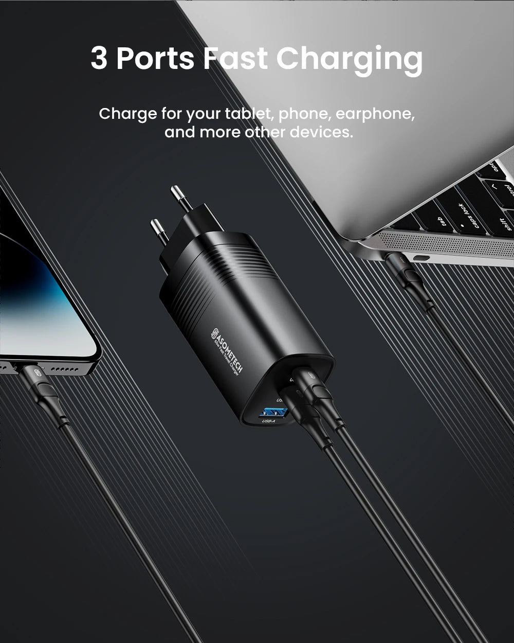 65W GaN USB Type C Fast Charger For Laptop PPS 45W PD QC 3.0 Quick Charge For iPhone 14 13 Samsung Xiaomi Realme Phone Charger