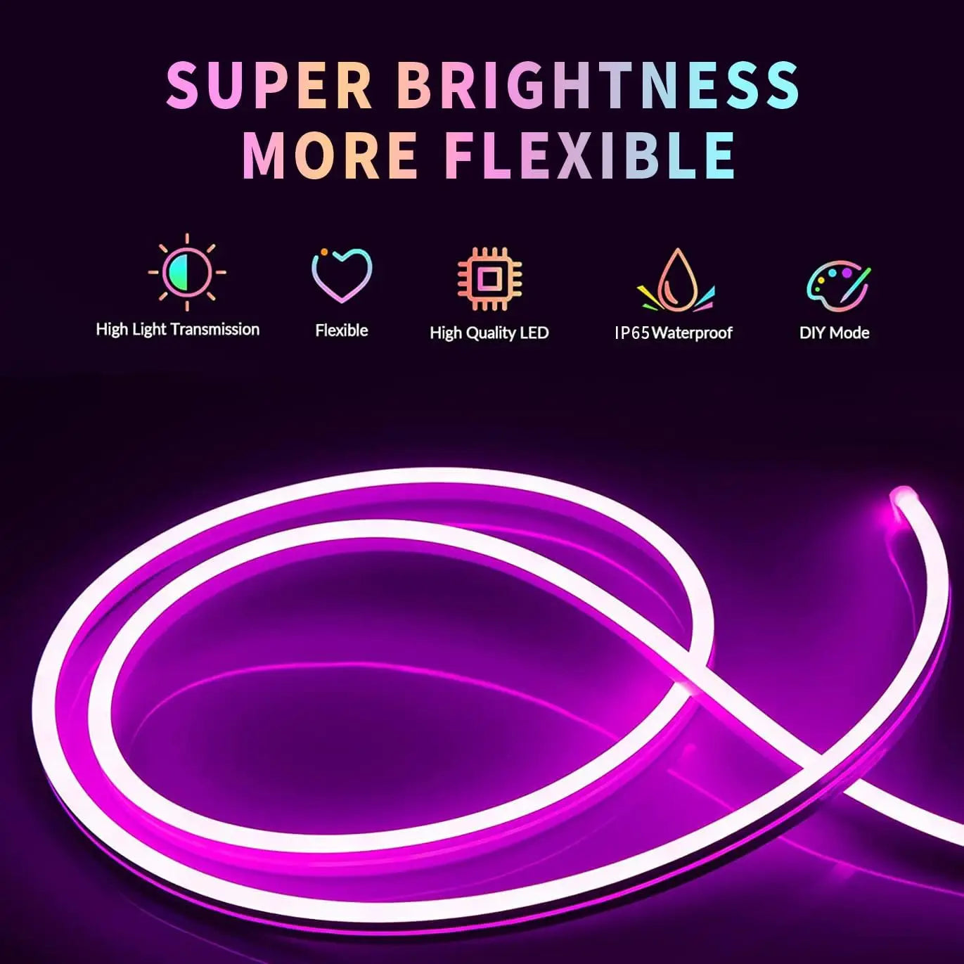 RGB Neon LED Strip Lights – Smart App & Music Sync, Waterproof (10M–30M)