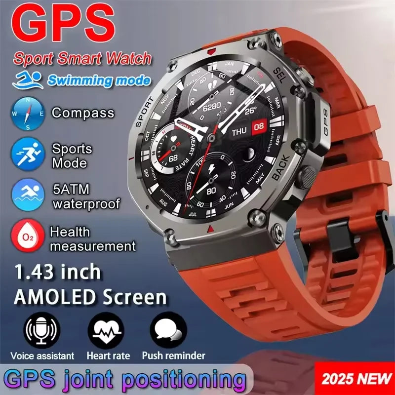 T-Rex 3 GPS Smart Watch 10ATM IP69K Waterproof Clock Compass Altimeter Call Military Sports Smartwatch Men For HUAWEI Bracelet