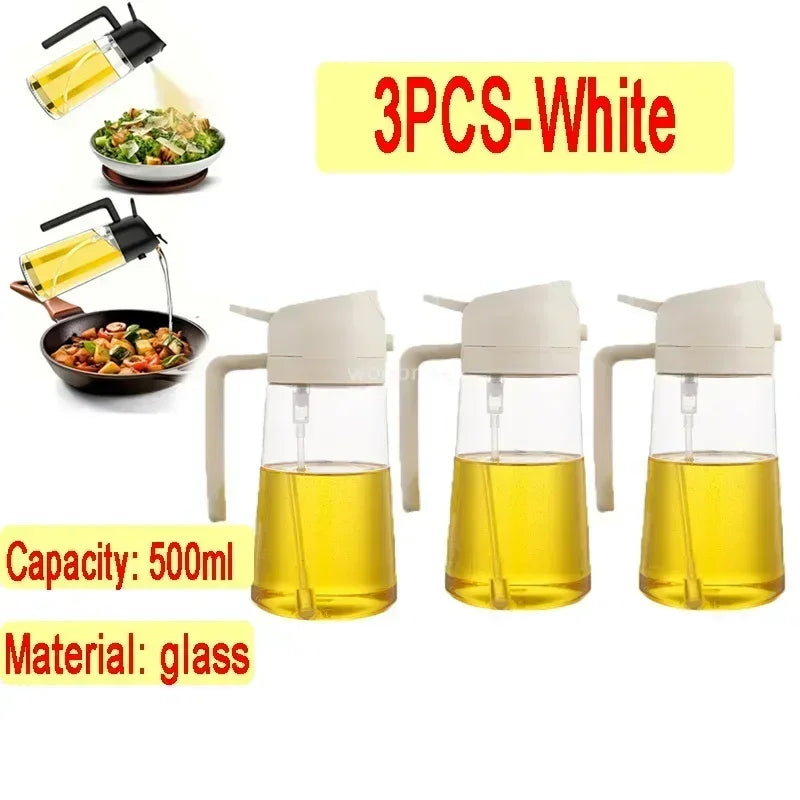 2-in-1 Glass Oil Dispenser & Sprayer | Leakproof, Non-Slip Kitchen Mister
