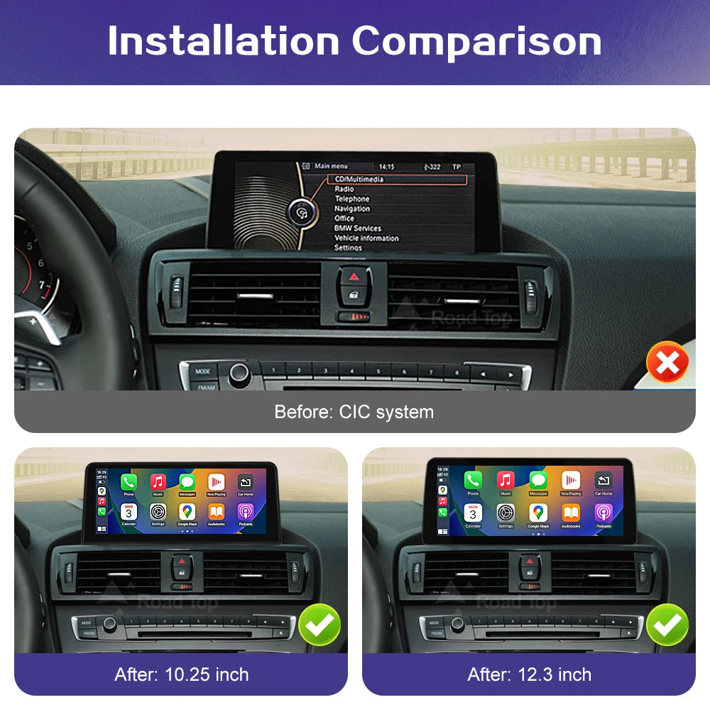 1920*720 Multimedia Touch Screen For BMW 1/2/3/4 Series F20/F21/F22/F30/F31/F33/F34/F36 Android Auto NBT System Wireless Carplay