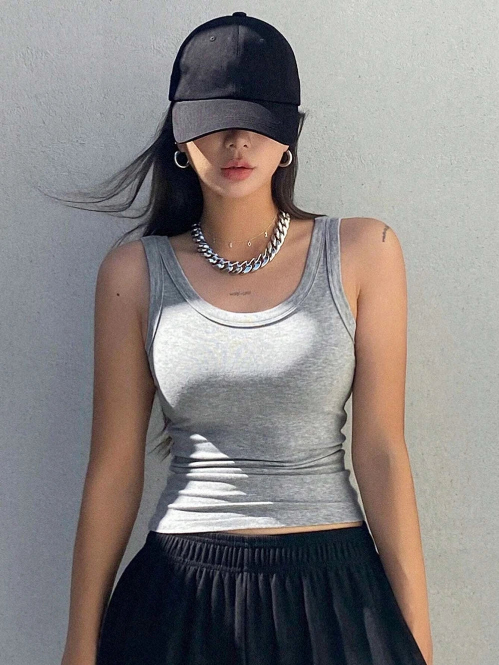 Underlay Beautiful Back Knitted Camisole Vest Paired With Women Summer Breast Covering 2024 New Cotton Sleeveless Outerwear Top