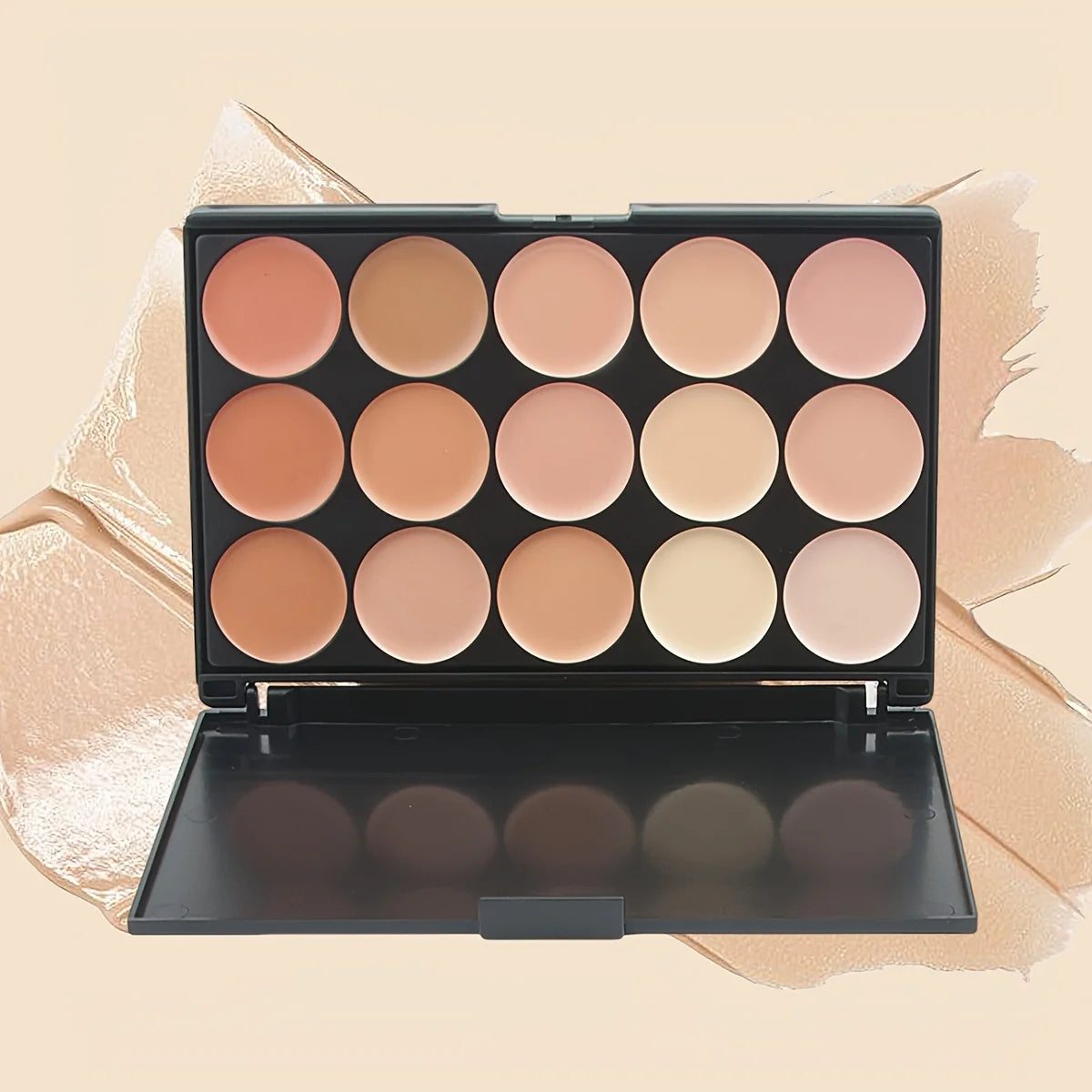 2pcs 15-color Professional Concealer with Brush,Face Makeup and Contouring Dark Circles Acne Mark Brightening Waterproof Sweat