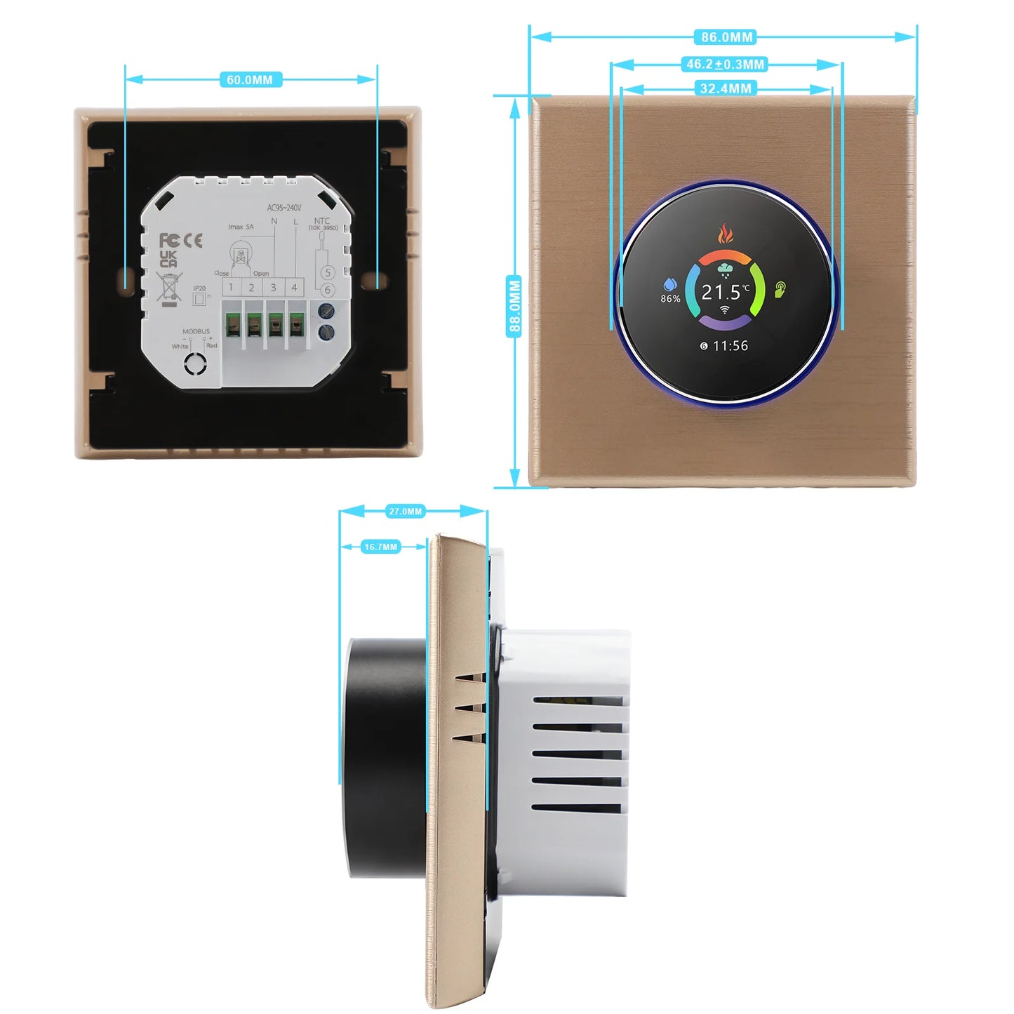 WiFi Smart Thermostat Temperature Controller Weekly Programmable Button Control/ Mobile APP/ Voice Control Compatible with Alex