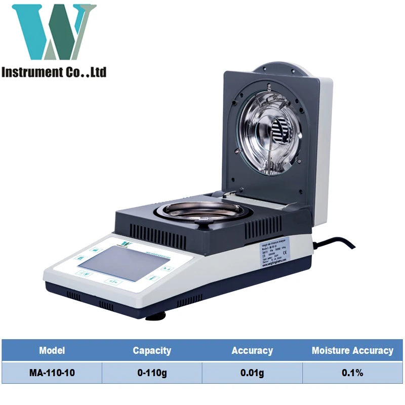 110g 0.001g 0.01% Reliable Faster Precision Touch Screen 50g 1MG Laboratory Halogen Testing Meter Analysis Moisture Analyzer