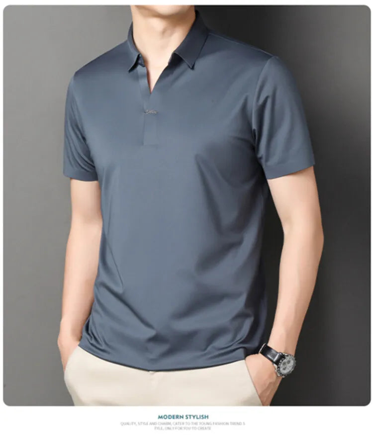 Men’s Stretch Polo Shirt – Quick-Dry Business Casual (M-4XL)